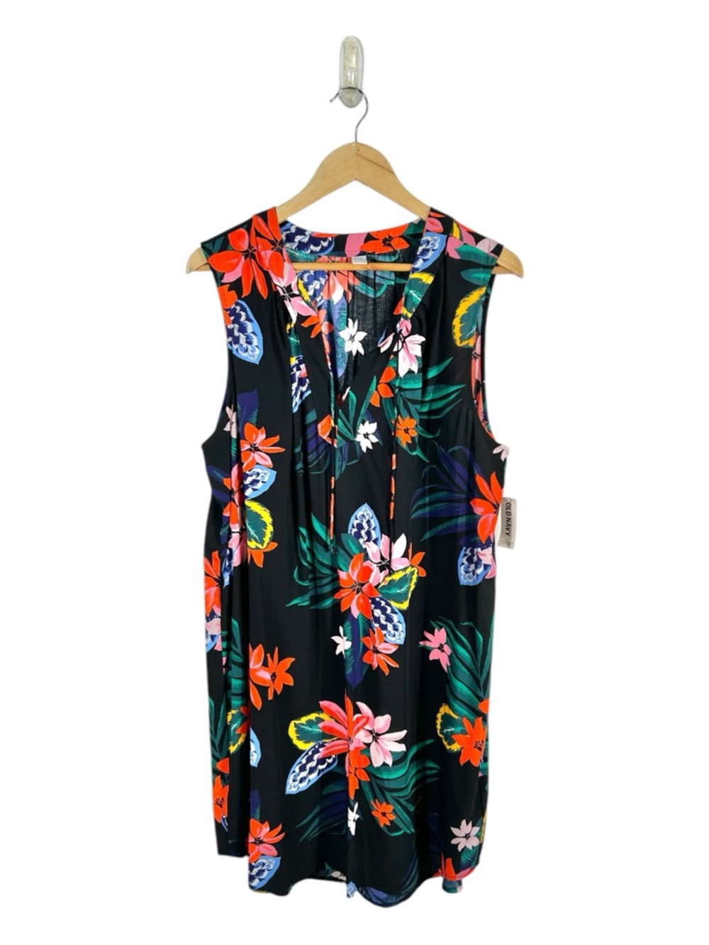 Old Navy Black Tropical Floral Sleeveless Dress‎ NWT Size XL